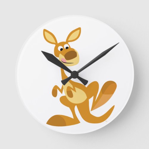 Cute Thumping Cartoon Kangaroo Wall Clock