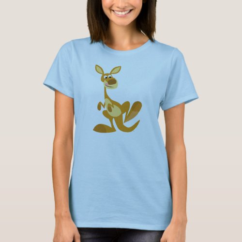 Cute Thumping Cartoon Kangaroo Women T_Shirt