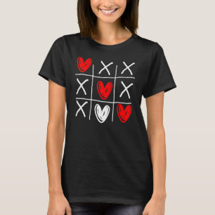 Cute Tic Tac Toe Hearts Valentines Day T-Shirt