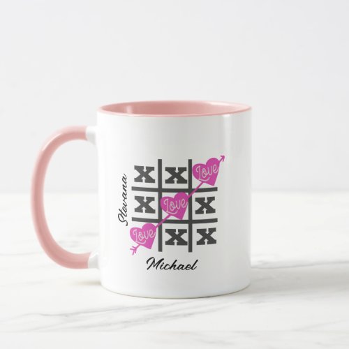 Cute Tic_Tac_Toe Valentines Day Love Gift Mug