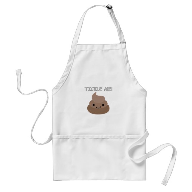 Cute Tickle Me Poop Emoji Adult Apron (Front)