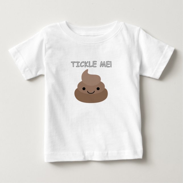Cute Tickle Me Poop Emoji Baby T-Shirt (Front)