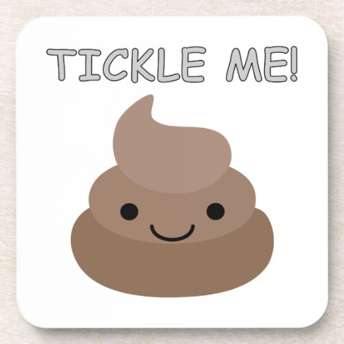 Cute Tickle Me Poop Emoji Beverage Coaster