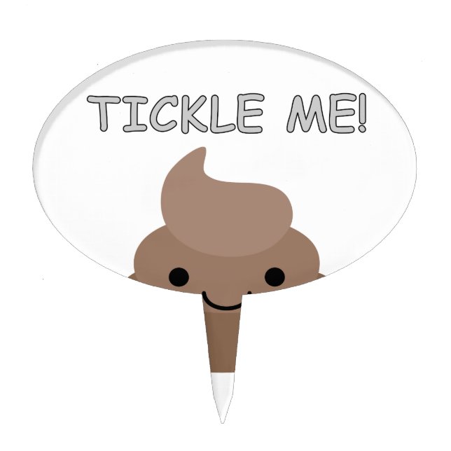 Cute Tickle Me Poop Emoji Cake Topper (Front)