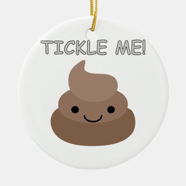 Cute Tickle Me Poop Emoji Ceramic Ornament (Front)
