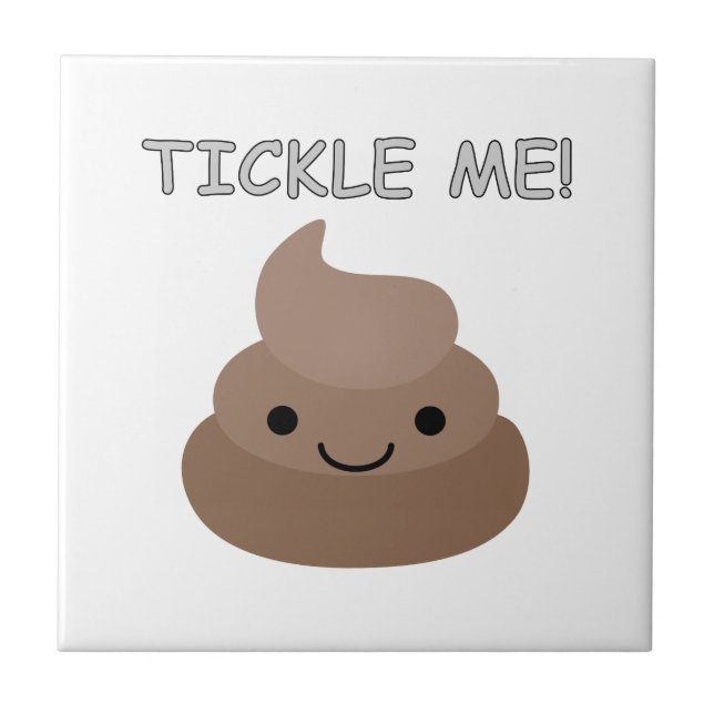 Cute Tickle Me Poop Emoji Ceramic Tile (Front)