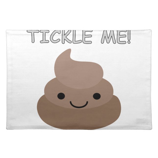 Cute Tickle Me Poop Emoji Cloth Placemat (Front)