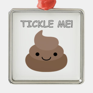 Cute Tickle Me Poop Emoji Metal Ornament