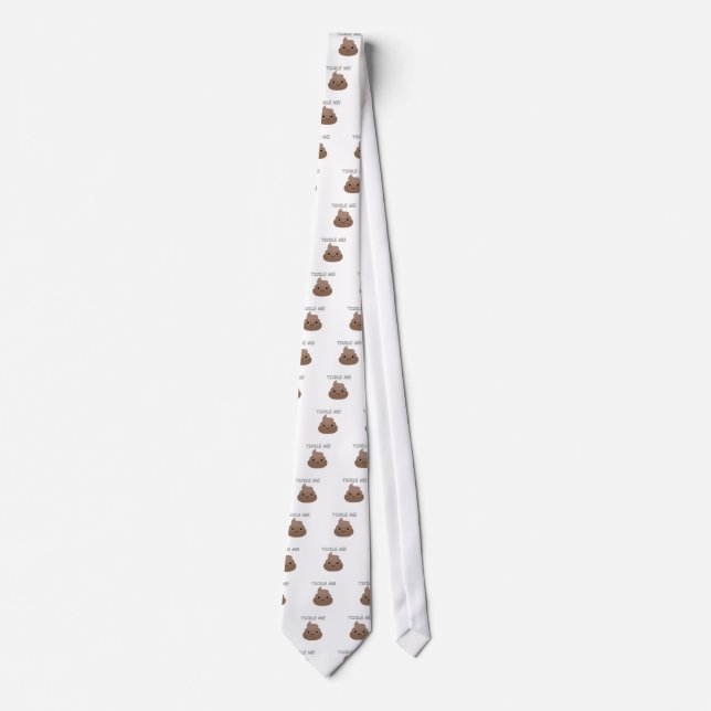 Cute Tickle Me Poop Emoji Neck Tie (Front)