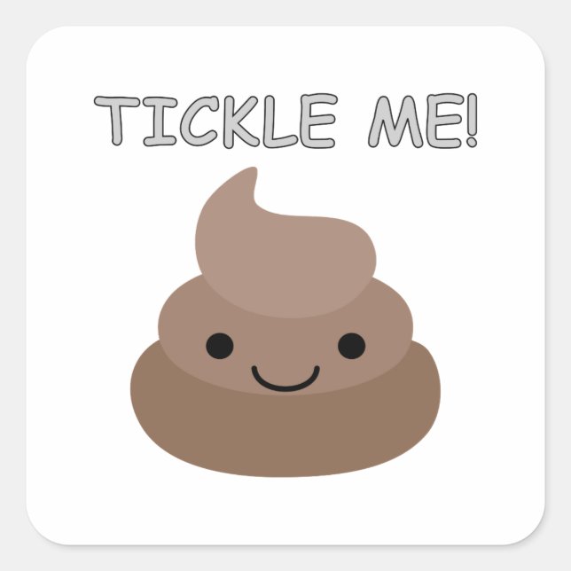Cute Tickle Me Poop Emoji Square Sticker (Front)