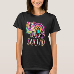 Cute Tie Dye 4th Grade Squad Teacher Student Back T-Shirt