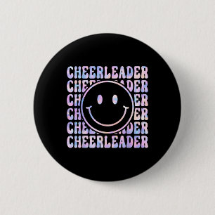 Cute Tie Dye Cheerleading For Cheerleader Squad Ch Button