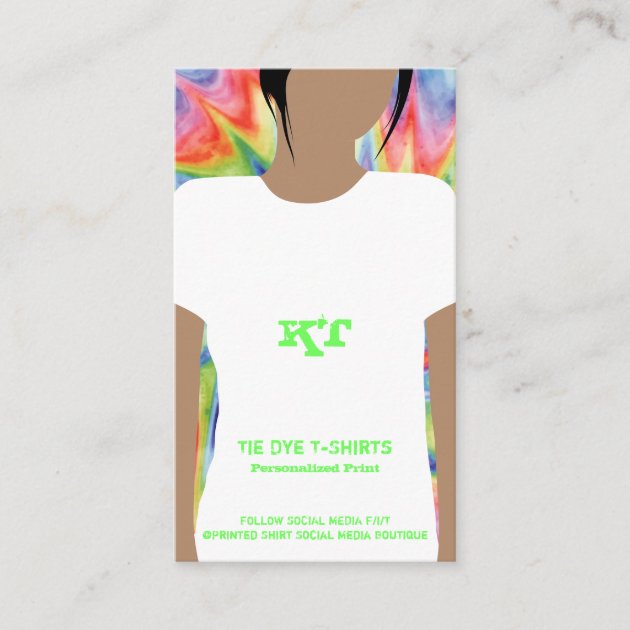 Cute Tie Dye Cut All Over Heat Transfer Vinyl Business Card