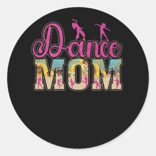Cute Tie-dye Dance Mom Mothers Day Dancing Mama Da Classic Round Sticker