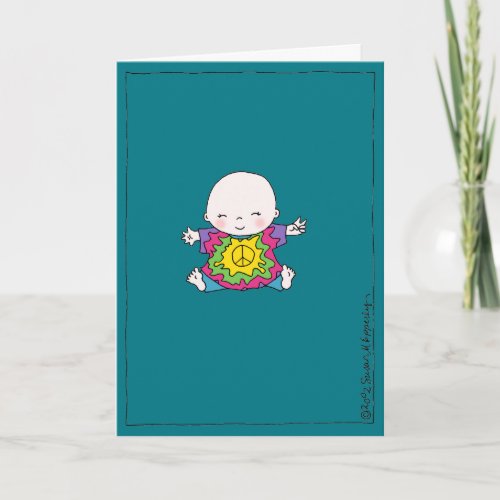 Cute Tie Dye Peace Baby Hippie Birthday Card