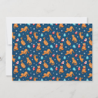 Cute Tiger and Gifts Christmas Holiday Card