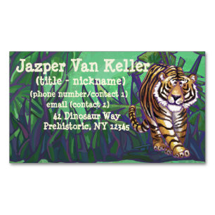 Cute Tiger and Jungle Business Card Magnet