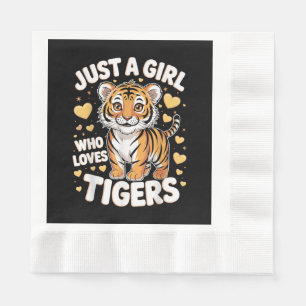 Cute Tiger Animal Just a Girl Who Loves Tigers Napkins