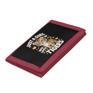 Cute Tiger Animal Just a Girl Who Loves Tigers Tri-fold Wallet