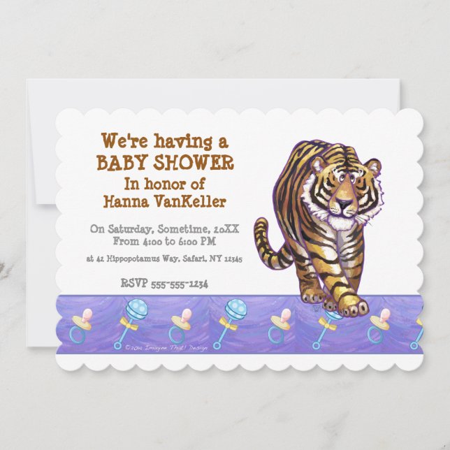 Cute Tiger Baby Shower Invitation (Front)