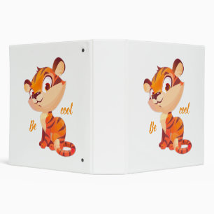 Cute Tiger Be Cool Cartoon 3 Ring Binder