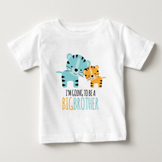 Cute Tiger "Big Brother To Be" Baby T-Shirt (Front)
