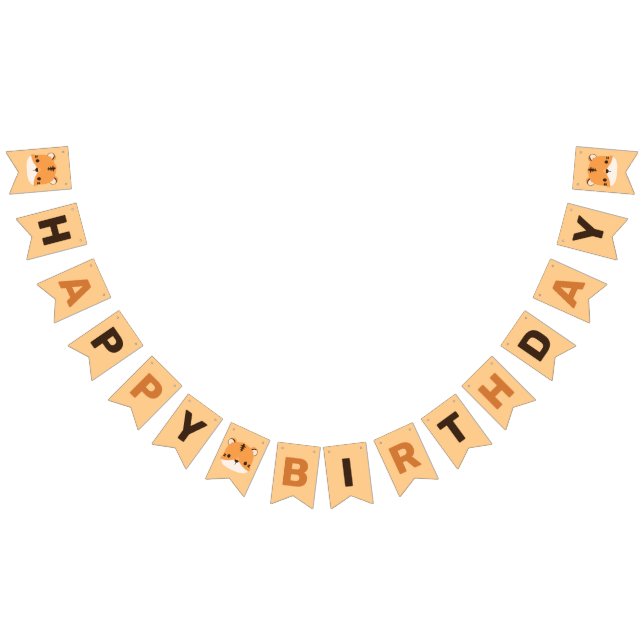 Cute Tiger Birthday Bunting Flags (All)