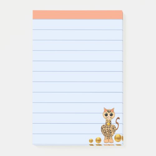 Cute Tiger Cat  Gold Dots Post_it Notes
