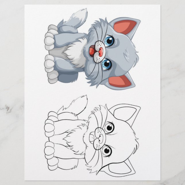 Cute tiger coloring page  (Front)