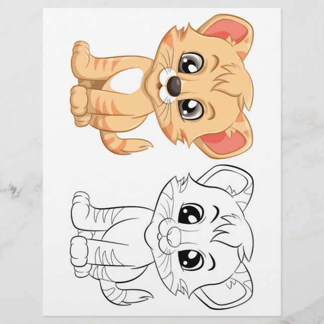 Cute tiger coloring page (Front)