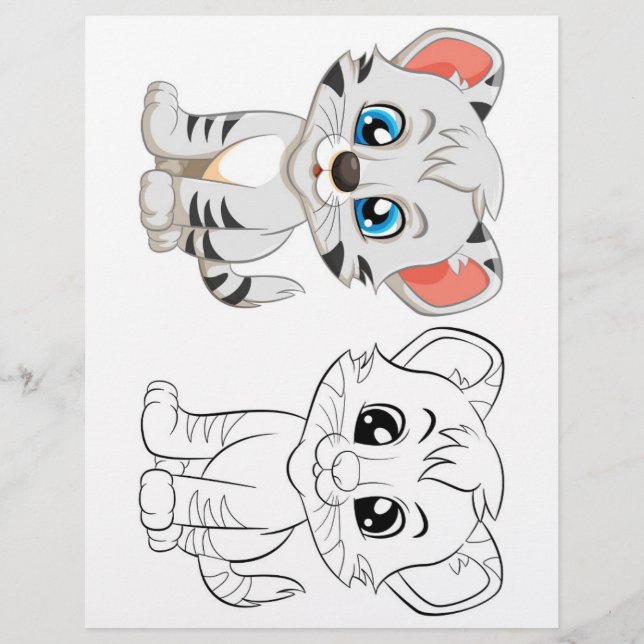 Cute tiger coloring page  (Front)