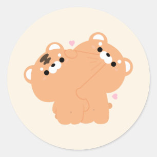 Cute Tiger Couple Classic Round Sticker
