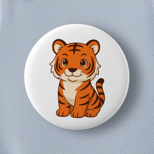 Cute Tiger Cub Button (Creator Uploaded)