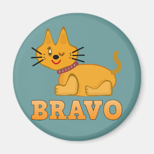 Cute tiger cub cat animal pet brave bravo cartoon magnet