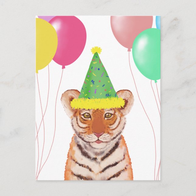 Cute Tiger Cub Illustration  Postcard (Front)