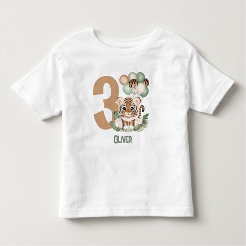 Cute Tiger Cub Wild One Boy Birthday Toddler T_shirt