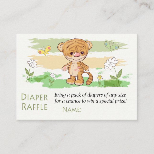 Cute tiger Diaper Raffle Tickets (Front)