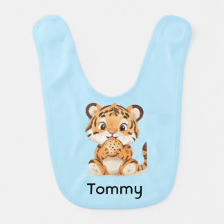 Cute Tiger Eating a Cookie Baby Bib
