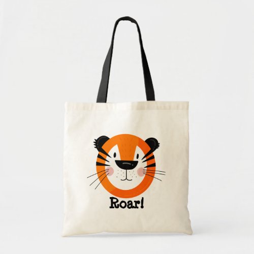 Cute Tiger Face Art Tote Bag