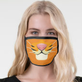 Cute Tiger Face Cartoon Style for Kids Face Mask (Worn Her)