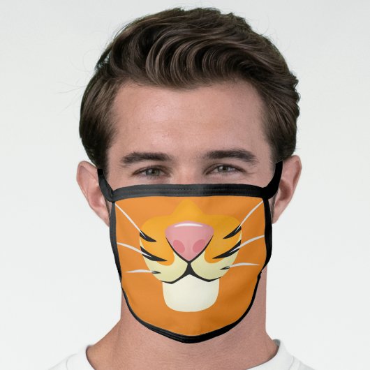 Cute Tiger Face Cartoon Style for Kids Face Mask (Worn Him)