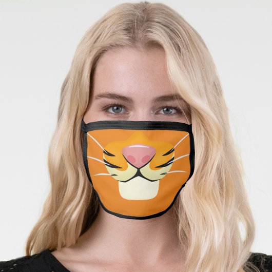 Cute Tiger Face Cartoon Style for Kids Mask (Worn Her)