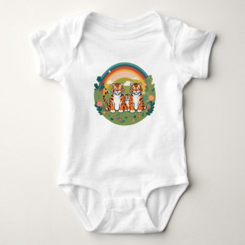 Cute Tiger Family Baby Bodysuit