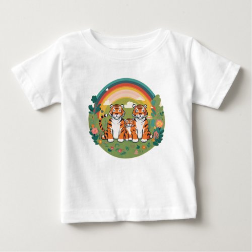 Cute Tiger Family Baby T_Shirt