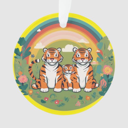Cute Tiger Family Ornament