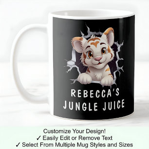 Cute Tiger In A Mug! Novelty For Tiger Lover Black Coffee Mug
