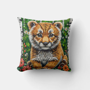 🐯 Cute Tiger Jungle Cozy Decor Gift ✨ Throw Pillow
