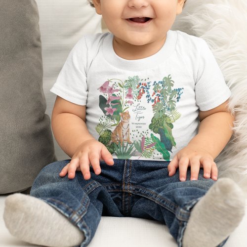 Cute Tiger Jungle Little Tiger Baby Shower    Baby T_Shirt