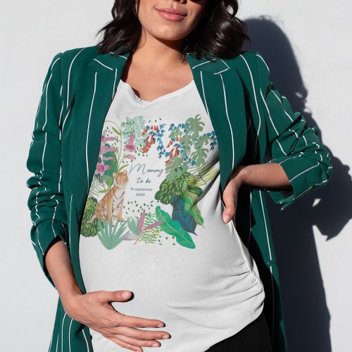 Cute Tiger Jungle Mommy to Be Baby Shower    T_Shirt