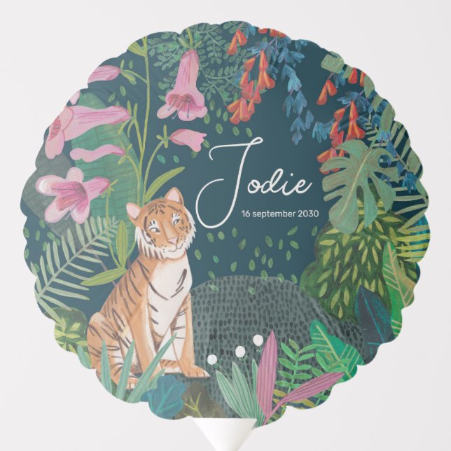 Cute Tiger Jungle New Baby Shower    Balloon (Front)